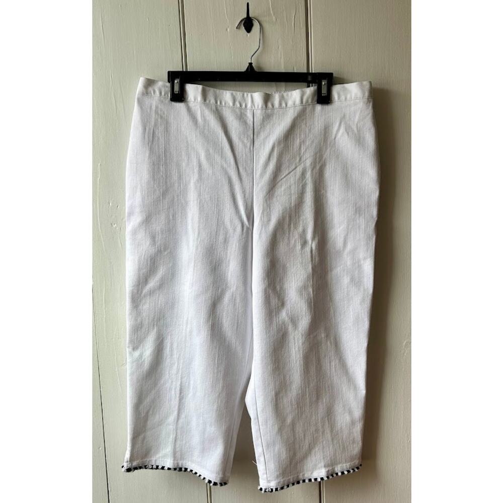New Alfred Dunner capri pants white size 16P cropped tassel